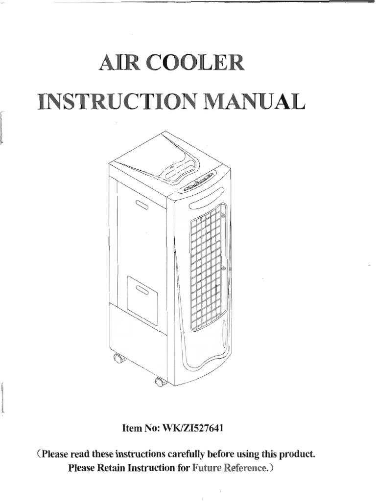 Prolectrix WK/ZI527641 Air Cooler Instruction Manual PDF