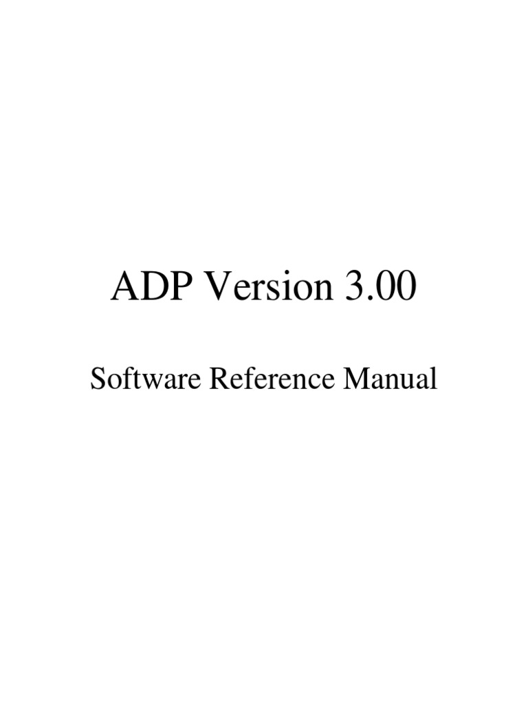 ADP3 Version 3.00 Reference Manual | PDF | Button (Computing) | Typefaces