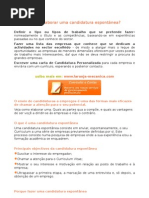 Cartas de Apresentaçã e candidatura espontanea