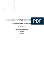 Becoming Empowered by Creating and Maintaining A Personal Health Record PHR Final Paper