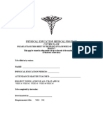 Physical Education Medical Project Cover Page