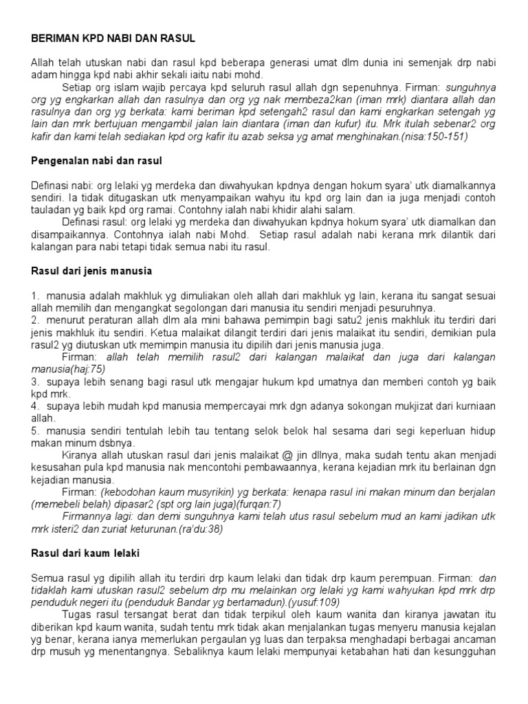 Beriman Kpd Nabi Pdf