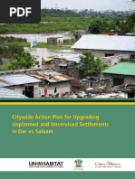 Citywide Action Plan For Upgrading Unplanned and Unserviced Settlements in Dar Es Salaam