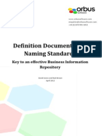 Definition Documents and Naming Standards Key To An Effective Business Information Repository