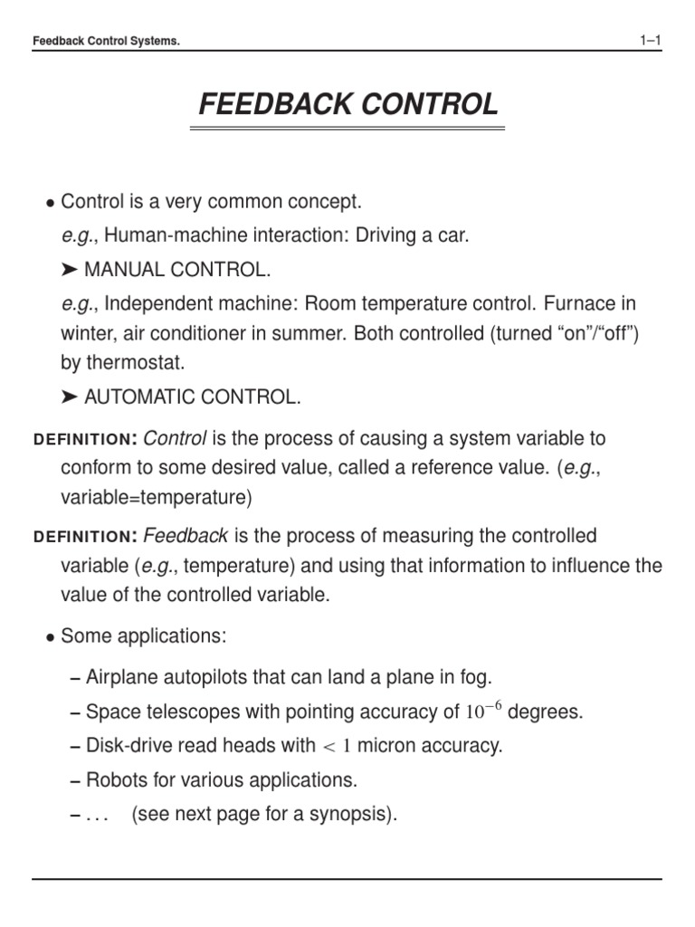 (BK Control Manual) Feedback Control PDF Control Theory Force