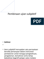 Pembinaan Ujian Subjektif