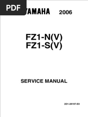 Yamaha FZ1 06 Service Manual | PDF | Internal Combustion Engine