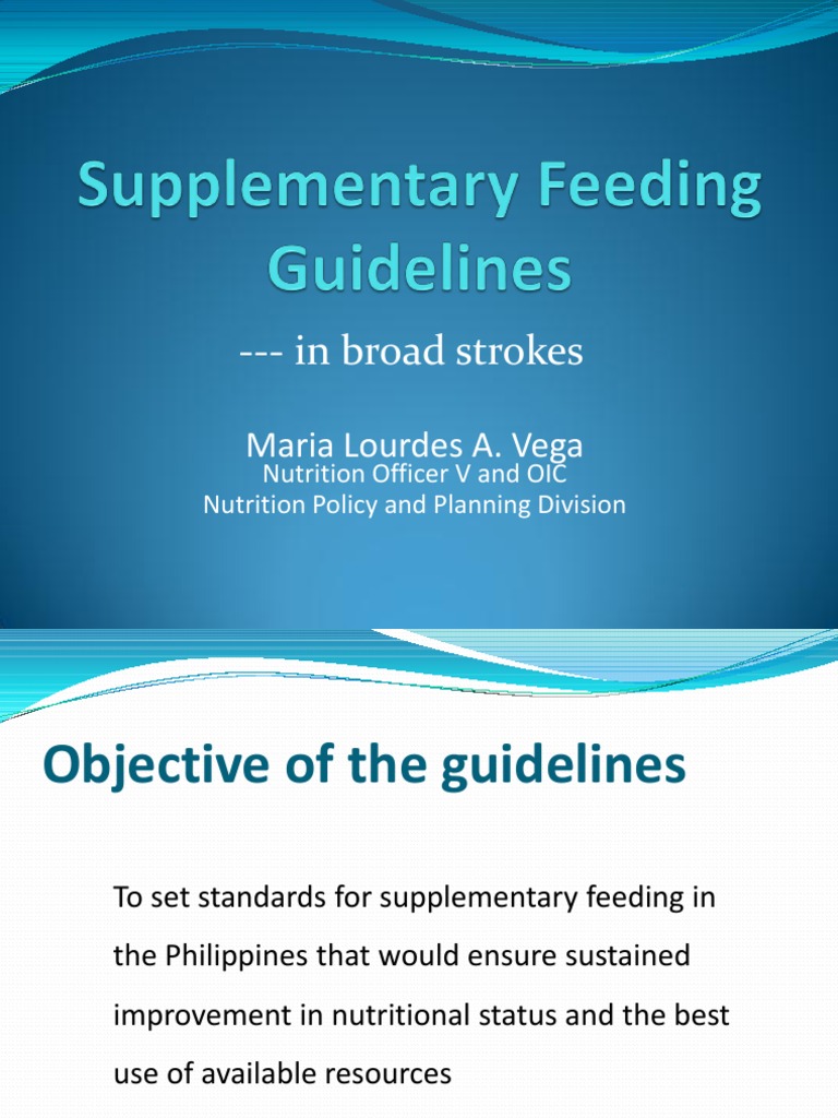 Guidelines for Supplementary Feeding Program | PDF | Malnutrition ...