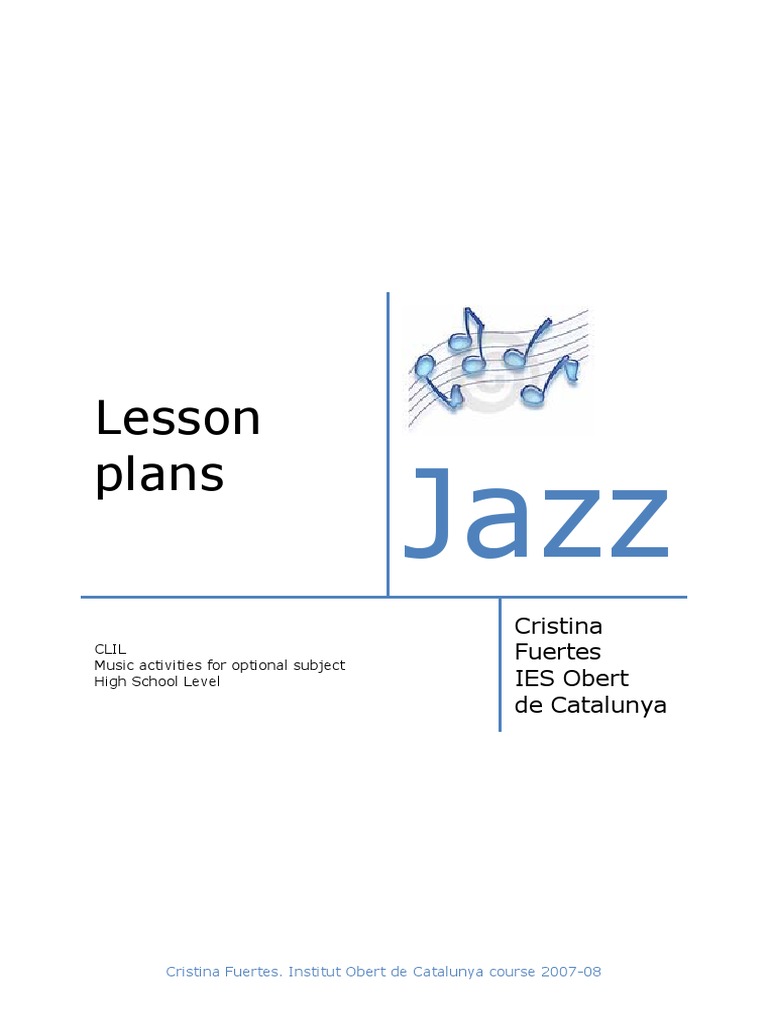 Lesson Plans PDF Jazz Lesson Plan