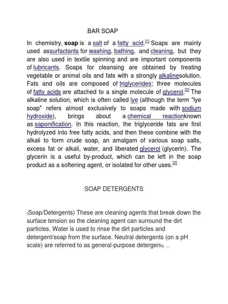 Understanding Bar Soap Chemistry | PDF | Science & Mathematics