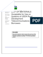 USDA RUS - List of Materials For Use by USDA Rural Development Telecom Borrowers 10-16-2009