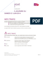 CP N°43 Info trafic du samedi 21 juin 2014
