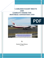 MALAYSIA AIRLINES FLIGHT MH370 AND LIABILITY UNDER THE MONTREAL CONVENTION 1999