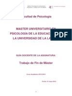 Trabajo Fin Máster M Psic Edcuacion 2013-2014