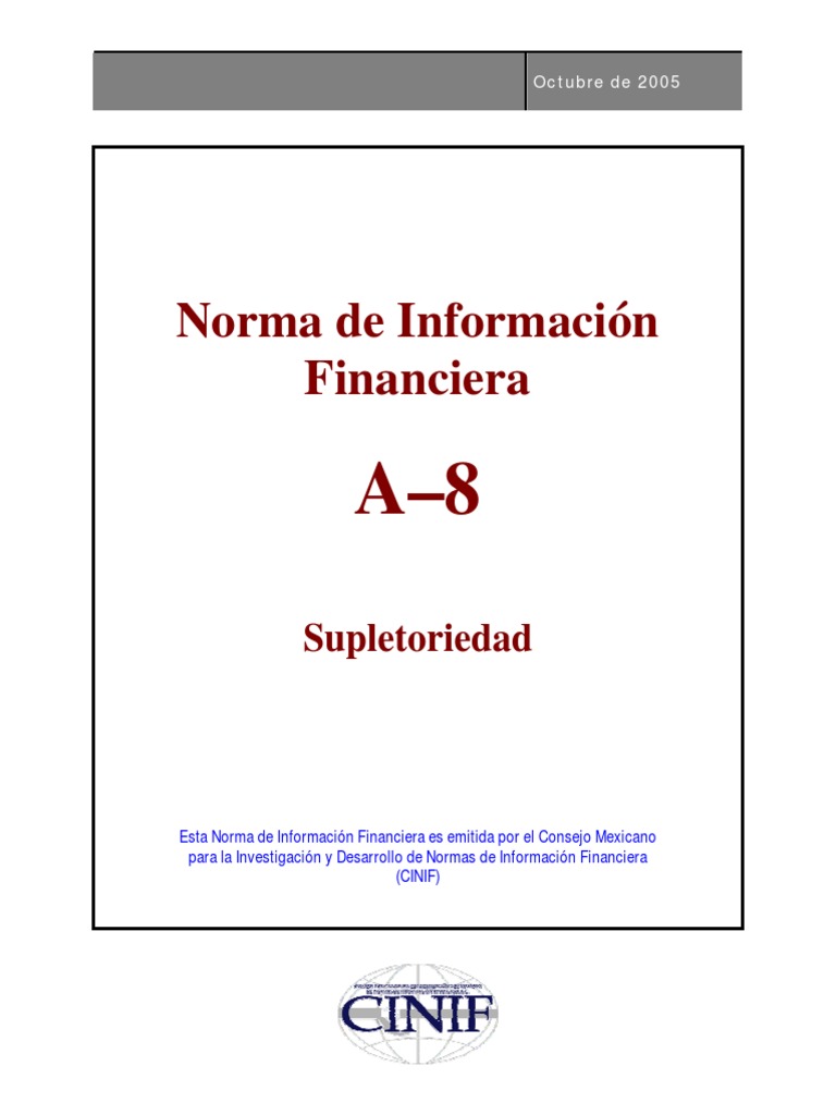 Nif A-8 | PDF | normas internacionales de INFORMACION FINANCIERA | Empresas