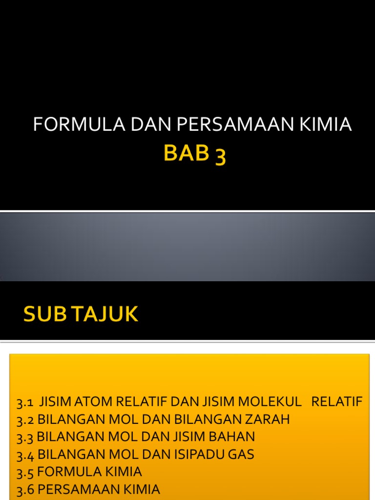 BAB 3 - Formula & Persamaan Kimia