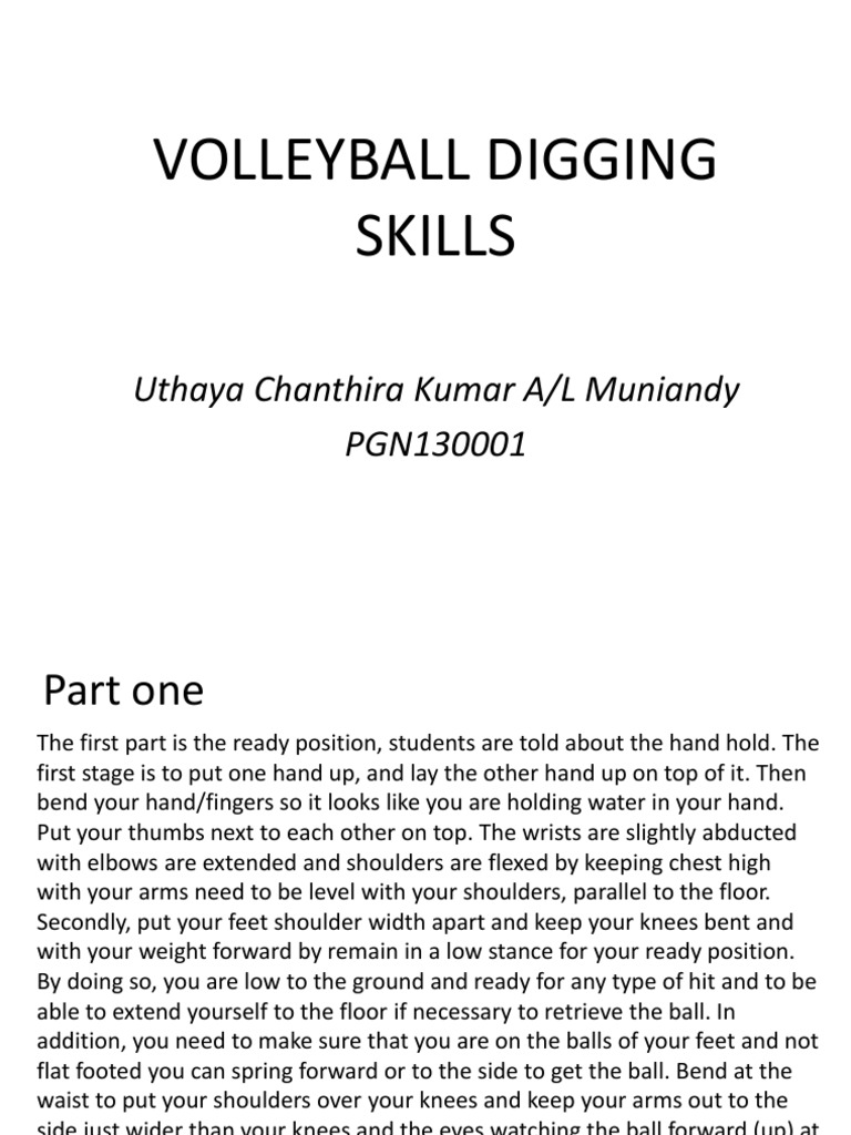 Volleyball Digging Skills PDF Anatomical Terms Of Motion Hand
