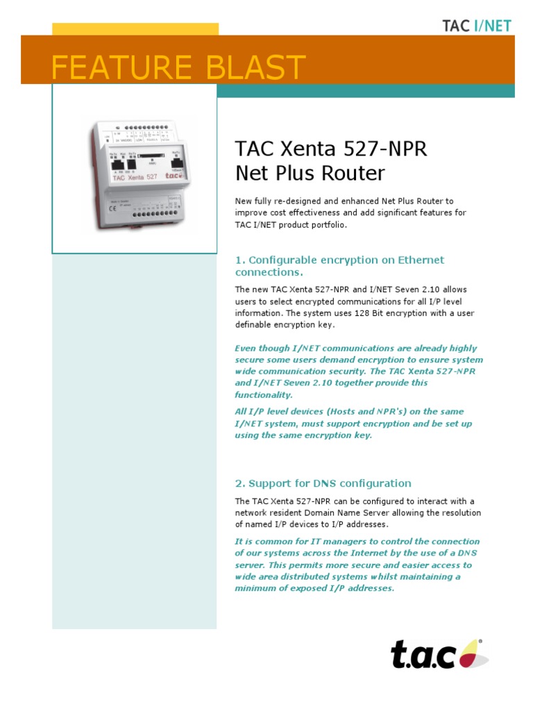 TAC+Xenta+527+NPR FeatureBlast | PDF | Ip Address | Computer Network