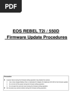 Eos Rebel T2I / 550D Firmware Update Procedures: Precaution