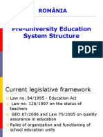Structura Invatamantului Preuniversitar