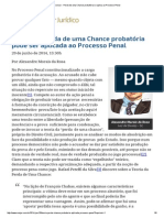 Perda de Uma Chance Probatória Se Aplica Ao Processo Penal