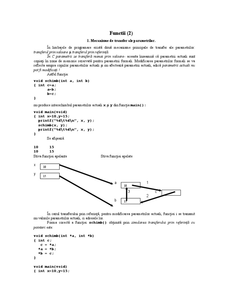 Functii, Tablouri Si Pointeri in C Si C++ | PDF