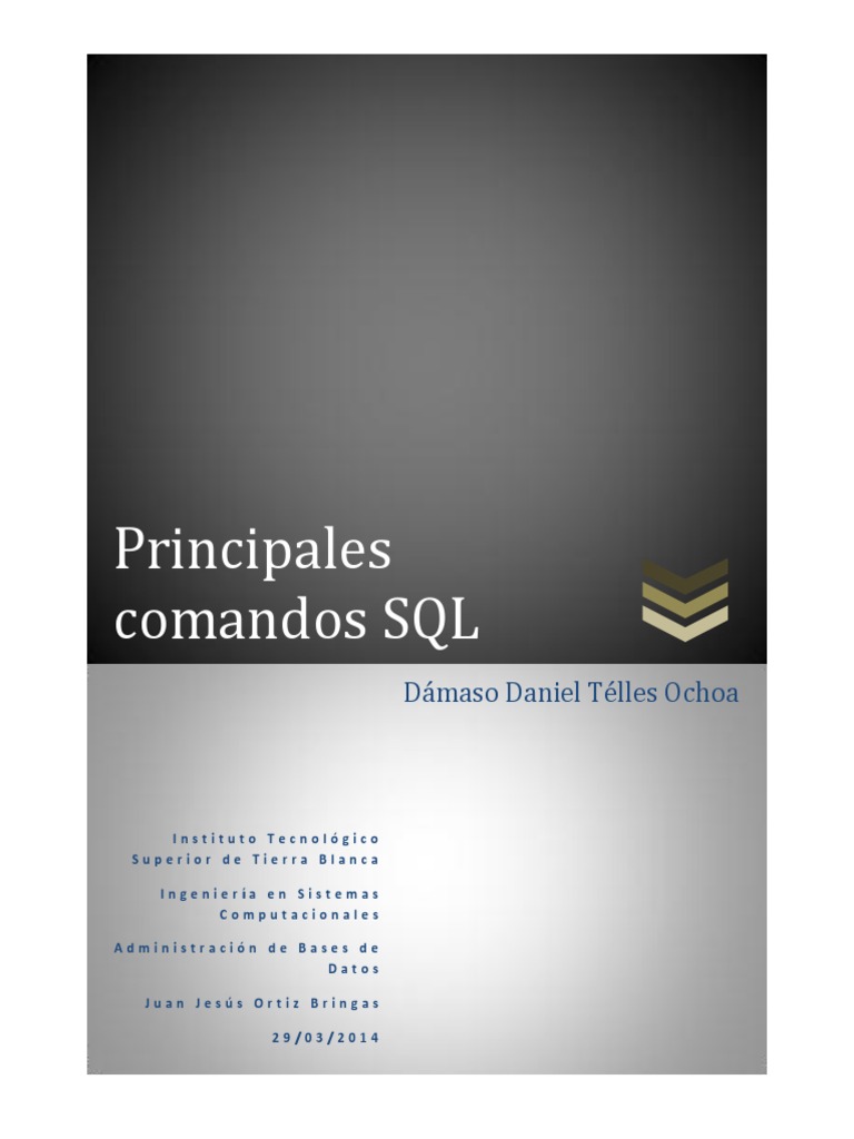 Principales comandos sql pdf sql tabla base de datos 