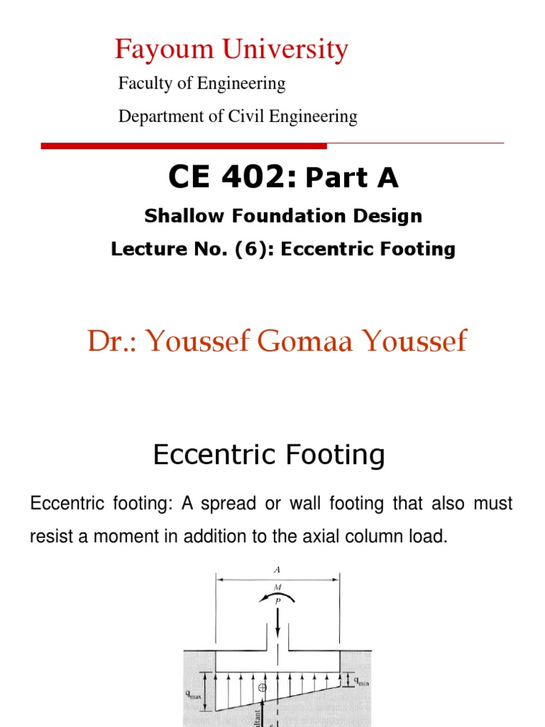 Eccentric Footing Design Principles | PDF | Bending | Engineering
