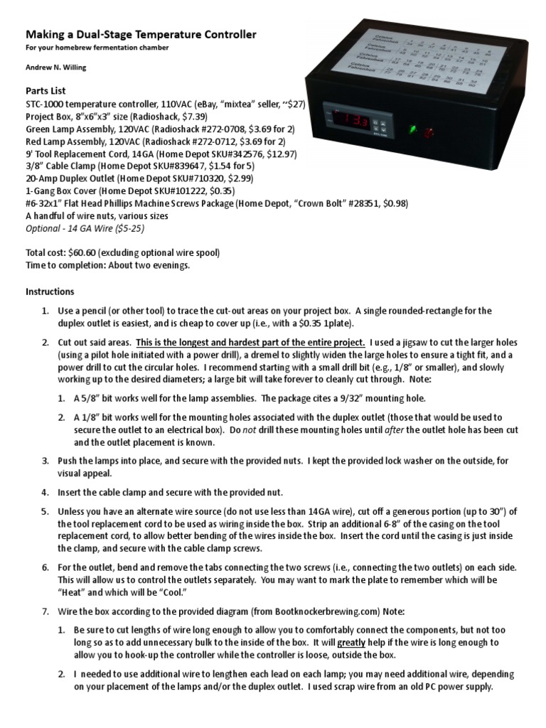 Dual Stage Temp Controller Creation Instructions | Hardlines