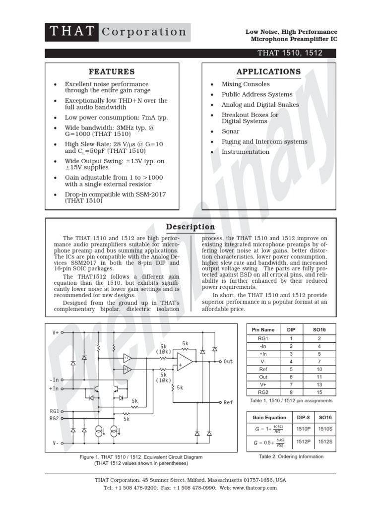 Ic That1510 Dip-8 Chip THAT1510P THAT1510P08-U - Circuito Integrado DIP-8, 1 Pieza, Nuevo Chip Preamplificador Micrófono - Foto 5