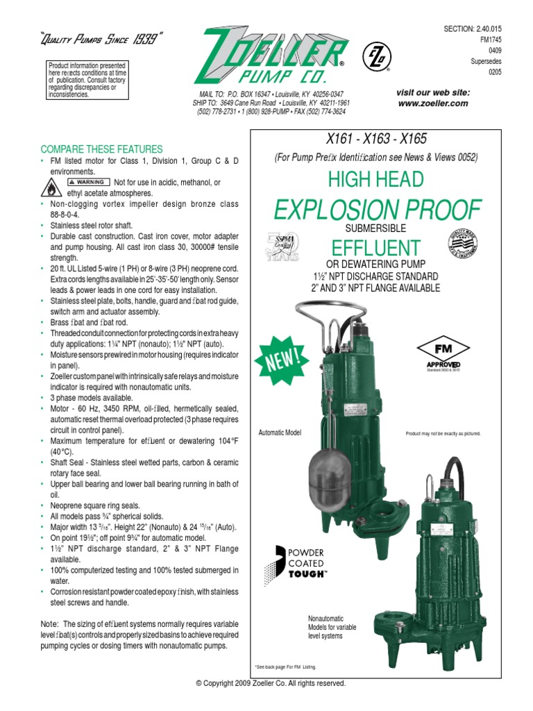 Zoeller x161 | Pump | Mechanical Engineering