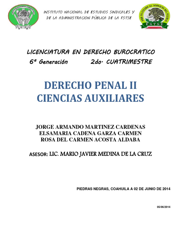 Ciencias Auxiliares Del Derecho Penal Jurisprudencia