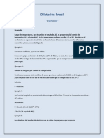 Dilatación lineal, superficial y volumétrica: ejemplos y soluciones