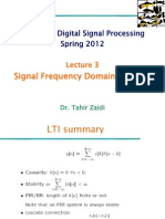 Advanced Digital Signal Processing Spring 2012: Signal Frequency Domain Analysis