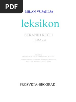 Milan Vujaklija Recnik Stranih Reci