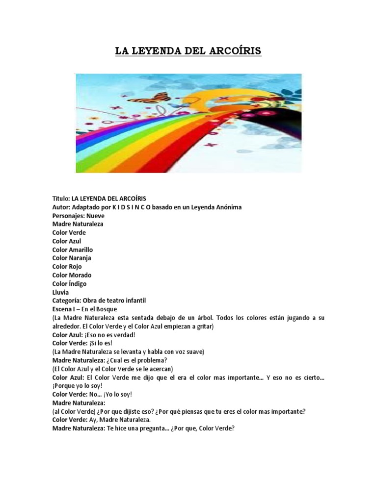 La Leyenda Del Arcoíris | PDF | Arco iris | Color
