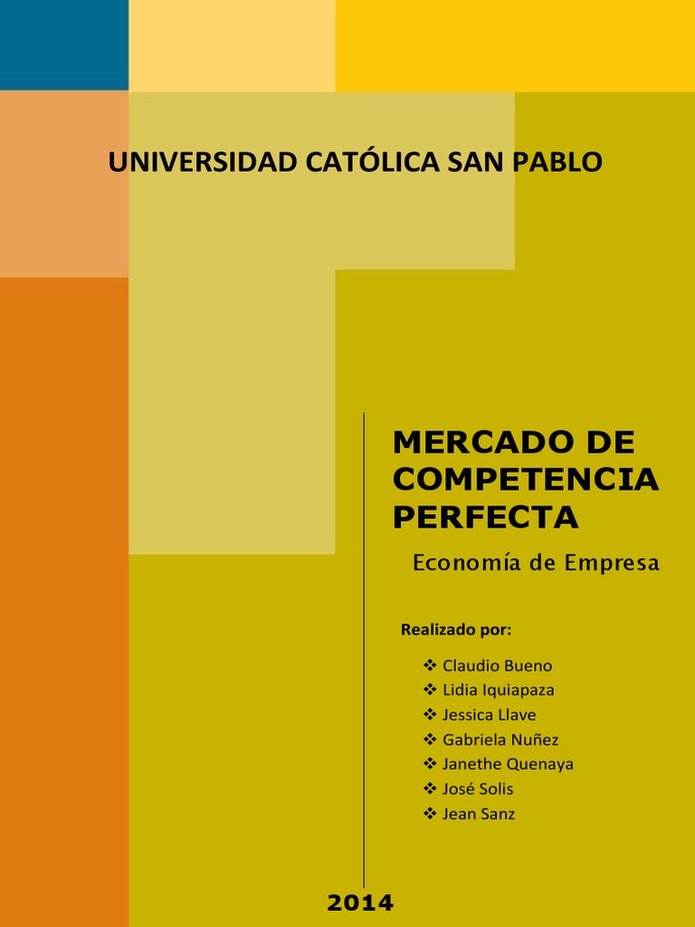 Mercado de Competencia Perfecta: Análisis y Características | PDF ...