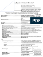 Emergency Department Intubation ChecklisT