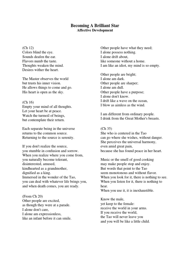 A Brilliant Star Affective Development PDF Tao Mind