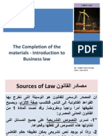 The Completion of The Materials Introduction To Business Law