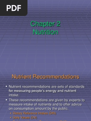 Chapter 2 Nutrition Pdf Food Energy Nutrients