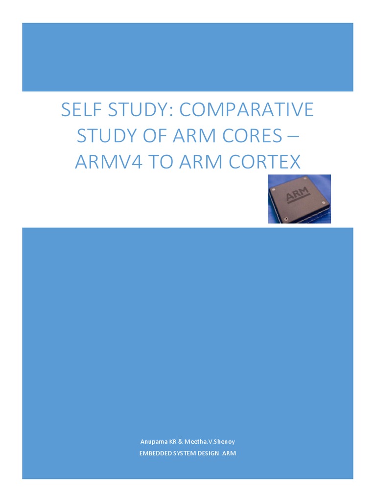 Self Study Comparative Study of Arm Cores Armv4 To Arm Cortex PDF