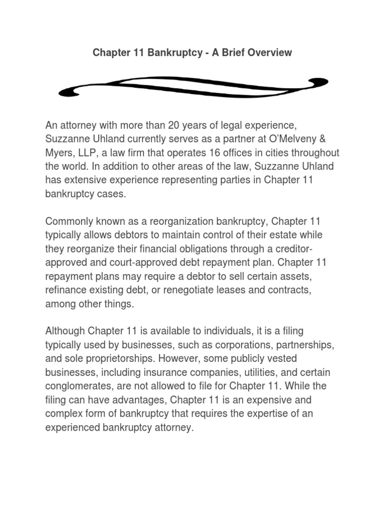 Suzzanne Uhland on Chapter 11 Bankruptcy | PDF | Law