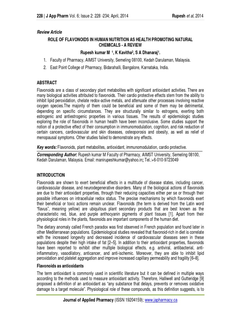 Flavonoids: Health Benefits Explored | PDF | Flavonoid | Antioxidant
