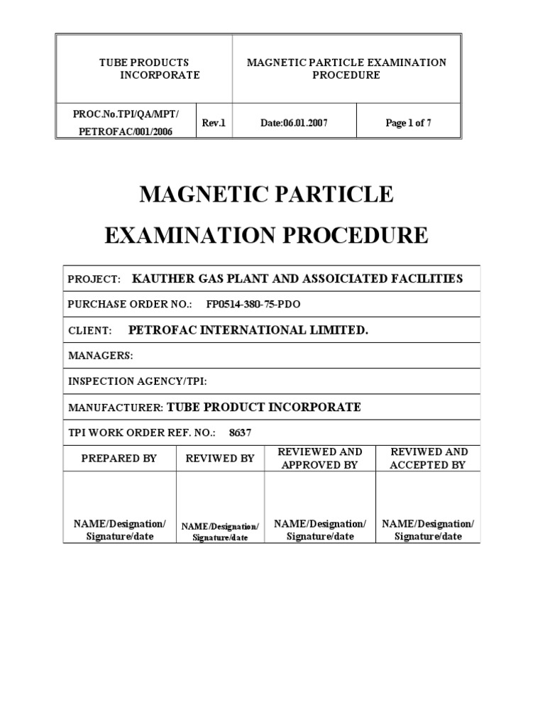 Particle Examination Procedure Por PDF Nature