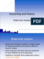 Accounting and Finance: Break-Even Analysis