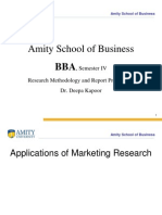 Amity School of Business:, Semester IV Research Methodology and Report Preparation Dr. Deepa Kapoor