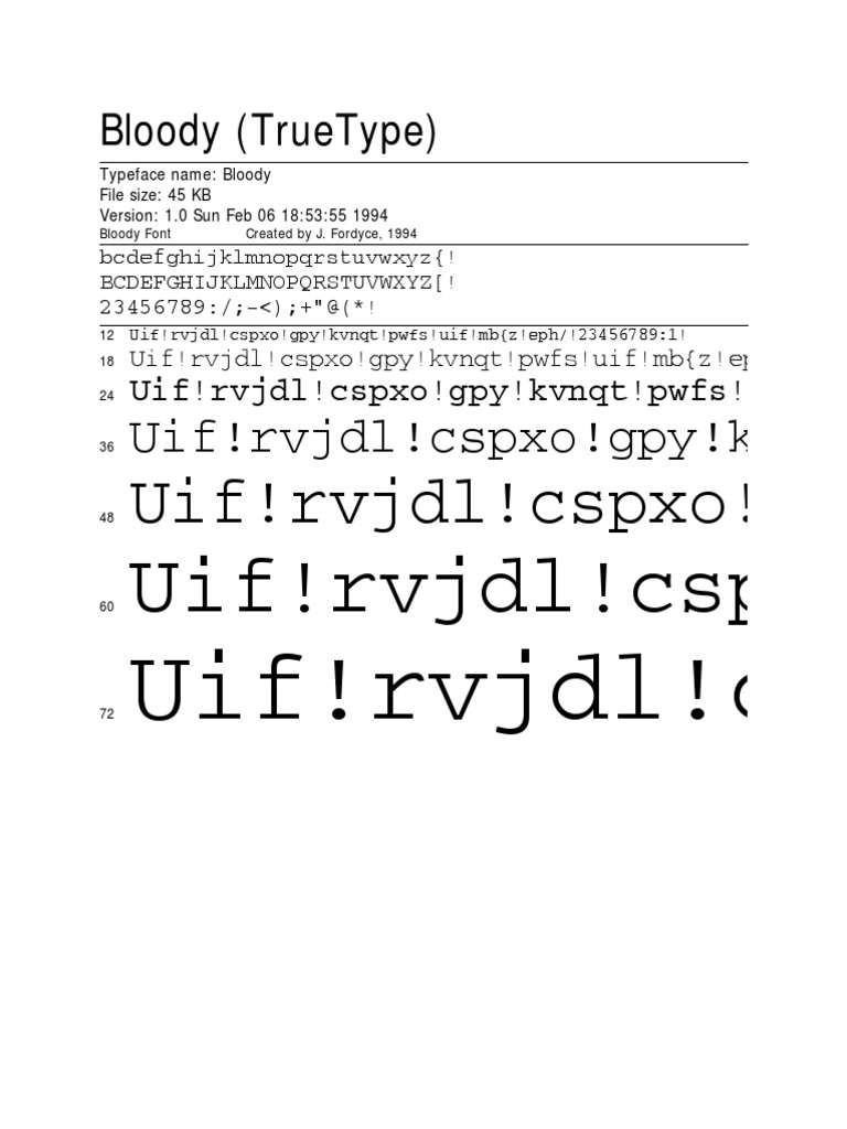 Bloody TrueType Font Download | PDF