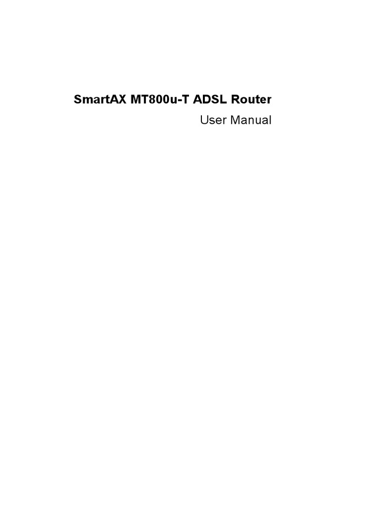 SmartAX MT800u T ADSL Router User Manual 2 | PDF | Ip Address | Gateway ...