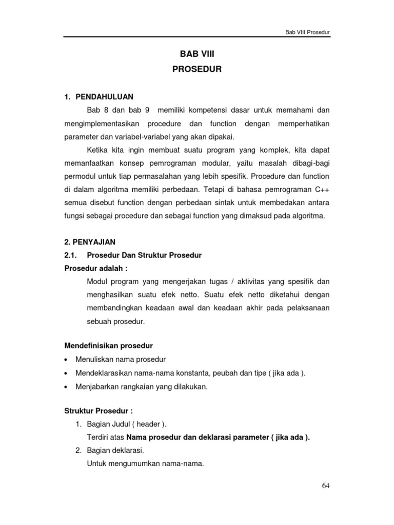 Prosedur dan Parameter dalam Pemrograman | PDF | Komputer